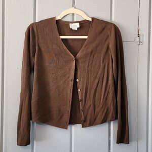 Ann Taylor Loft Brown Cardigan Small